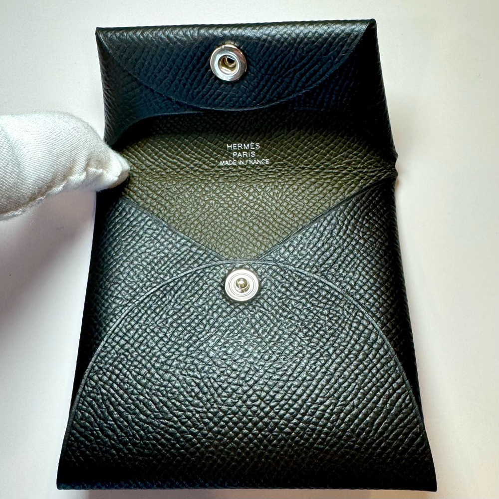 New Hermes Bastia Coin Purse Pouch In Black Epsom Leather W Original Hermes Box - Picture 5 of 15